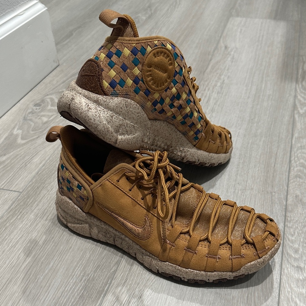 Nike Men's Tan and Blue Woven Sneakersnike limiteds moccasin style